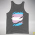 Transgender Pride Flag Ripped Reveal Premium Tank Top - Deep Heather